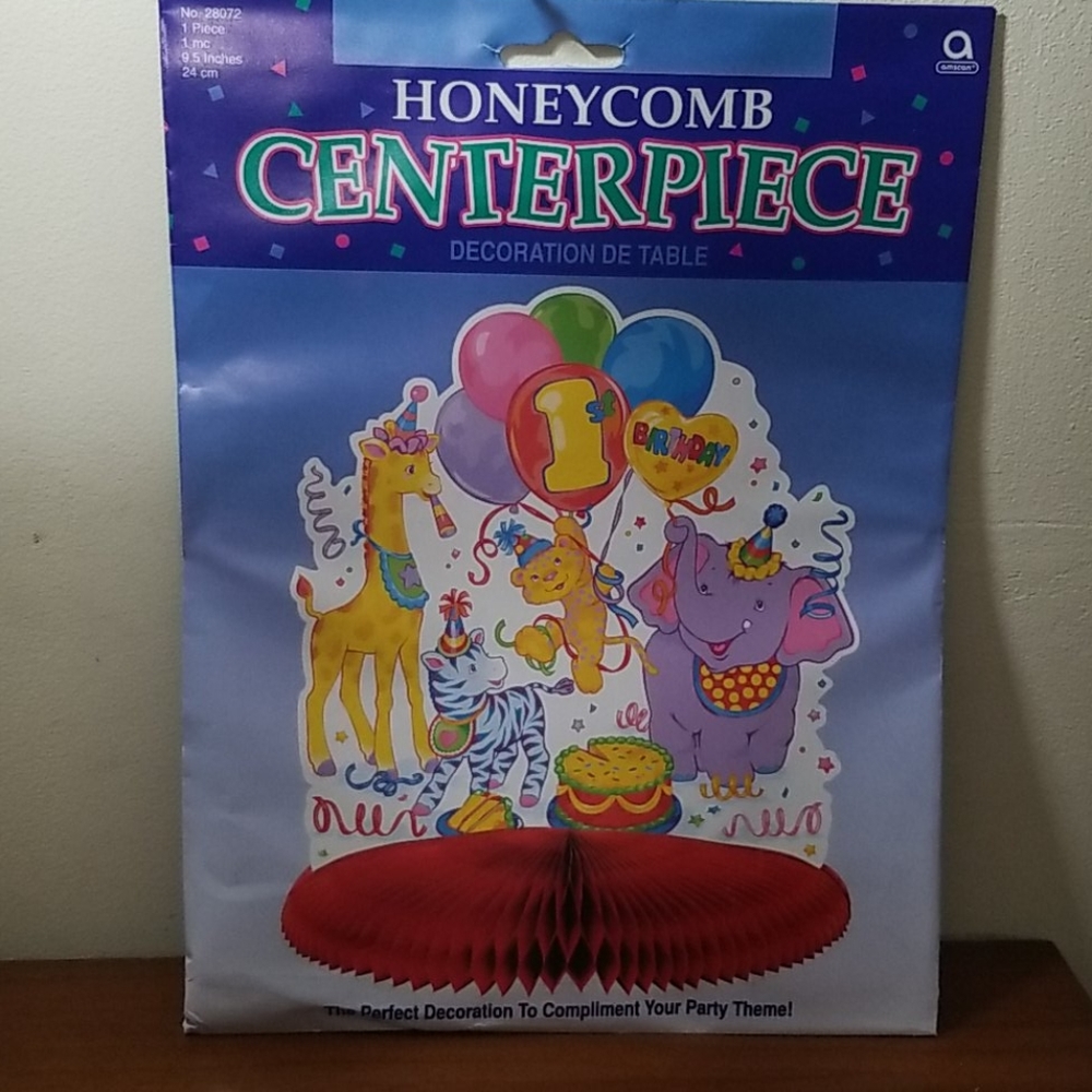 🎁4/$10🎁❗Happy 1st Birthday Honeycomb Centerpiece Decoration